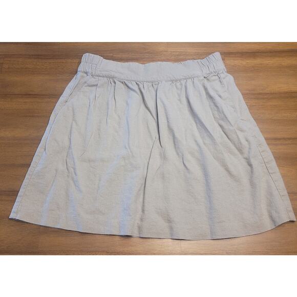 Ann Taylor LOFT Women’s Beige Linen Blend Pleated Mini Skirt Size 2 EUC - Picture 1 of 8